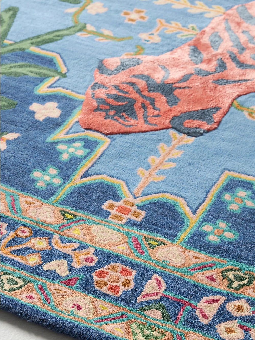 Anthropologie Hand Tufted Wool Blend Bengal Tiger Rug 3x5 - Picture 3 of 9
